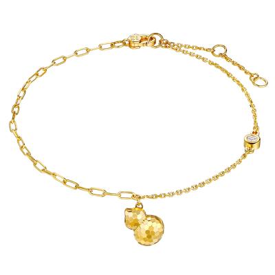 六福珠寶黃金手鏈 - "閃耀葫蘆"990黃金鑽石手鏈