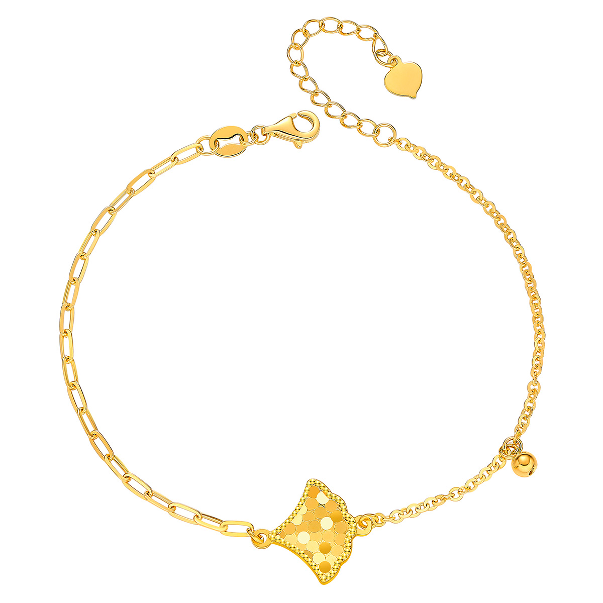 六福珠寶黃金手鏈 - "幸福感應"990黃金手鏈