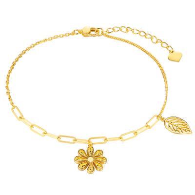 六福珠寶黃金手鏈 - "小雛菊"990黃金手鏈