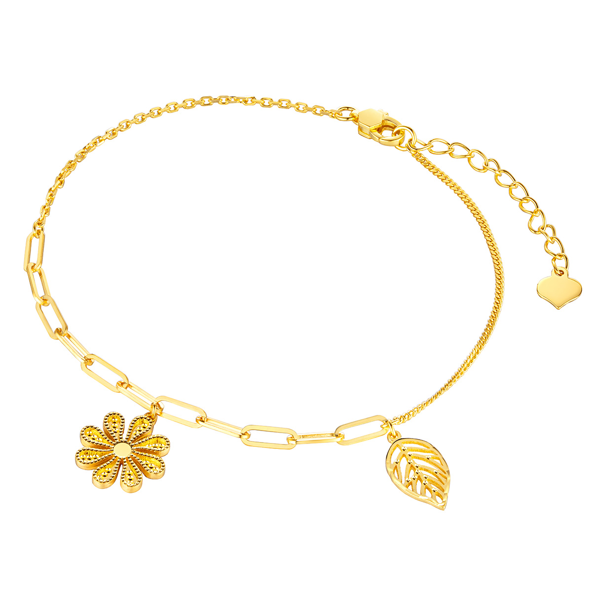 六福珠寶黃金手鏈 - "小雛菊"990黃金手鏈