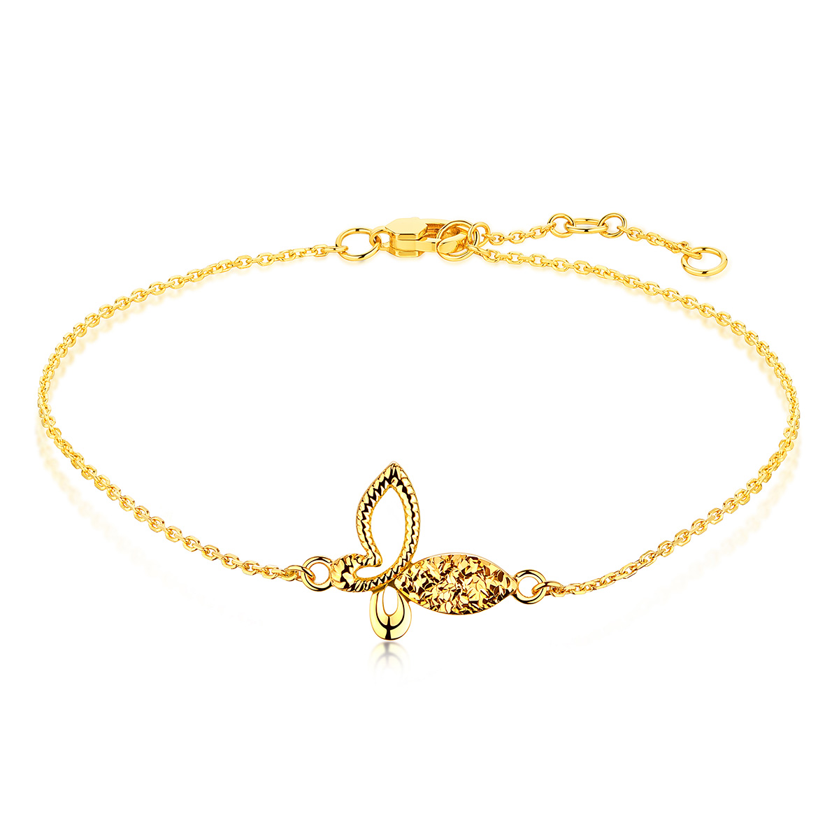 $t('六福珠寶')黃金手鏈 - "蝶舞翩翩"990黃金手鏈