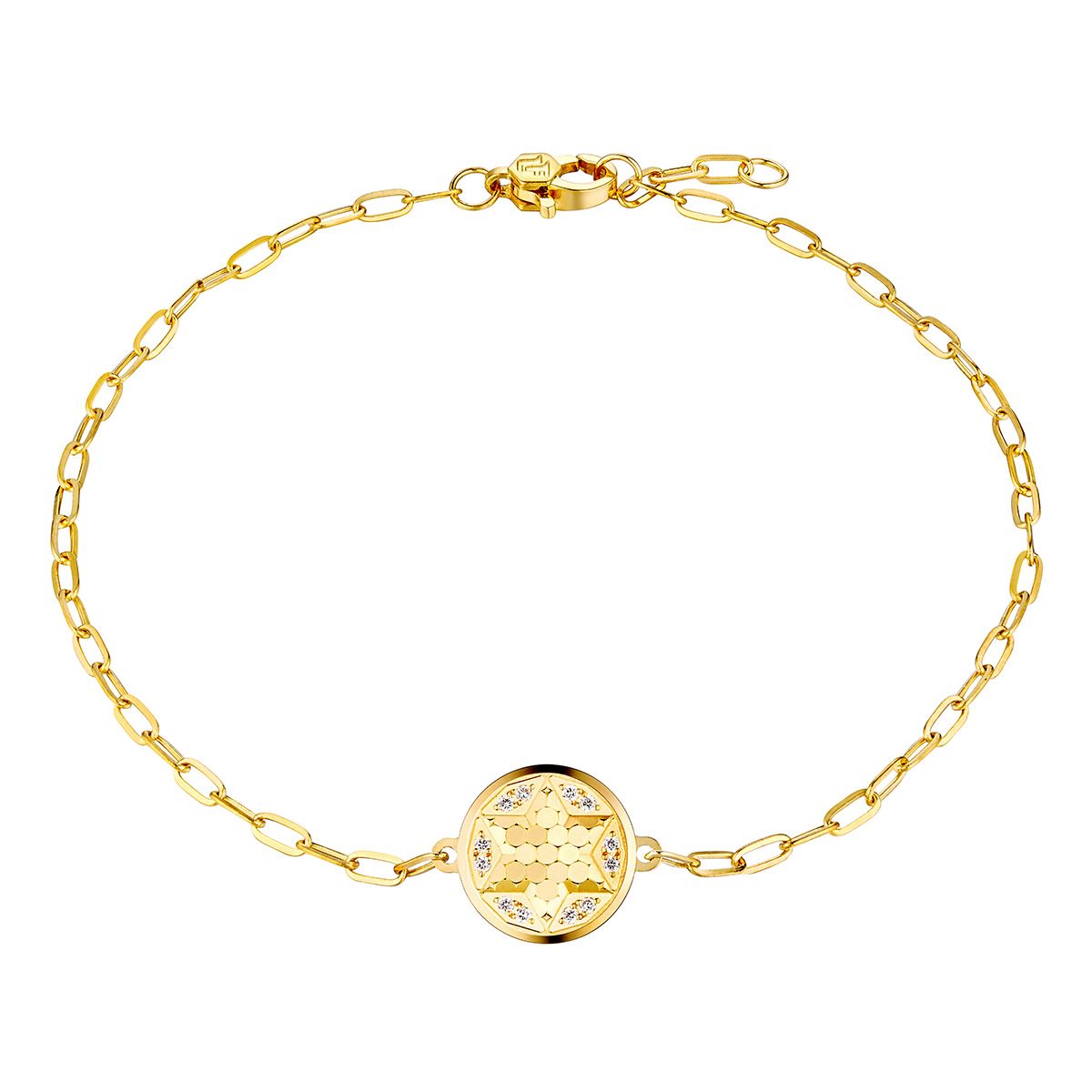 六福珠寶黃金手鏈 - "星之守護"990黃金鑽石手鏈