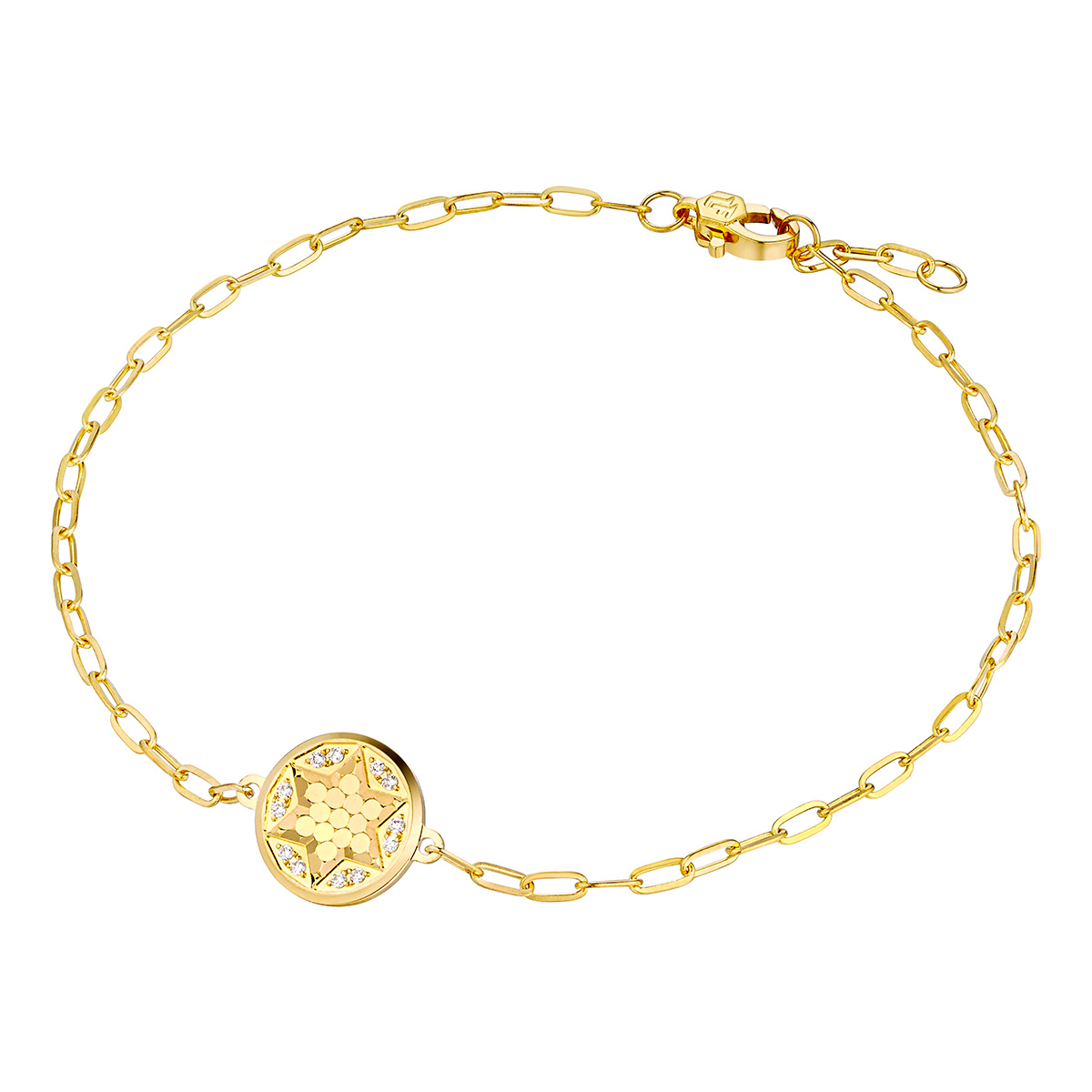 六福珠寶黃金手鏈 - "星之守護"990黃金鑽石手鏈