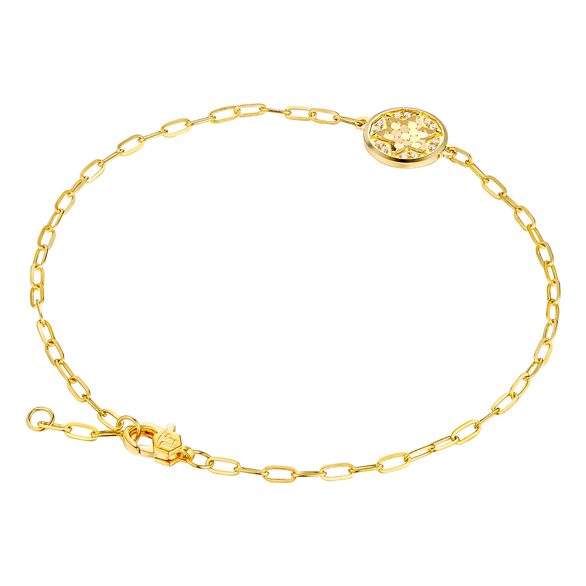 六福珠寶黃金手鏈 - "星之守護"990黃金鑽石手鏈