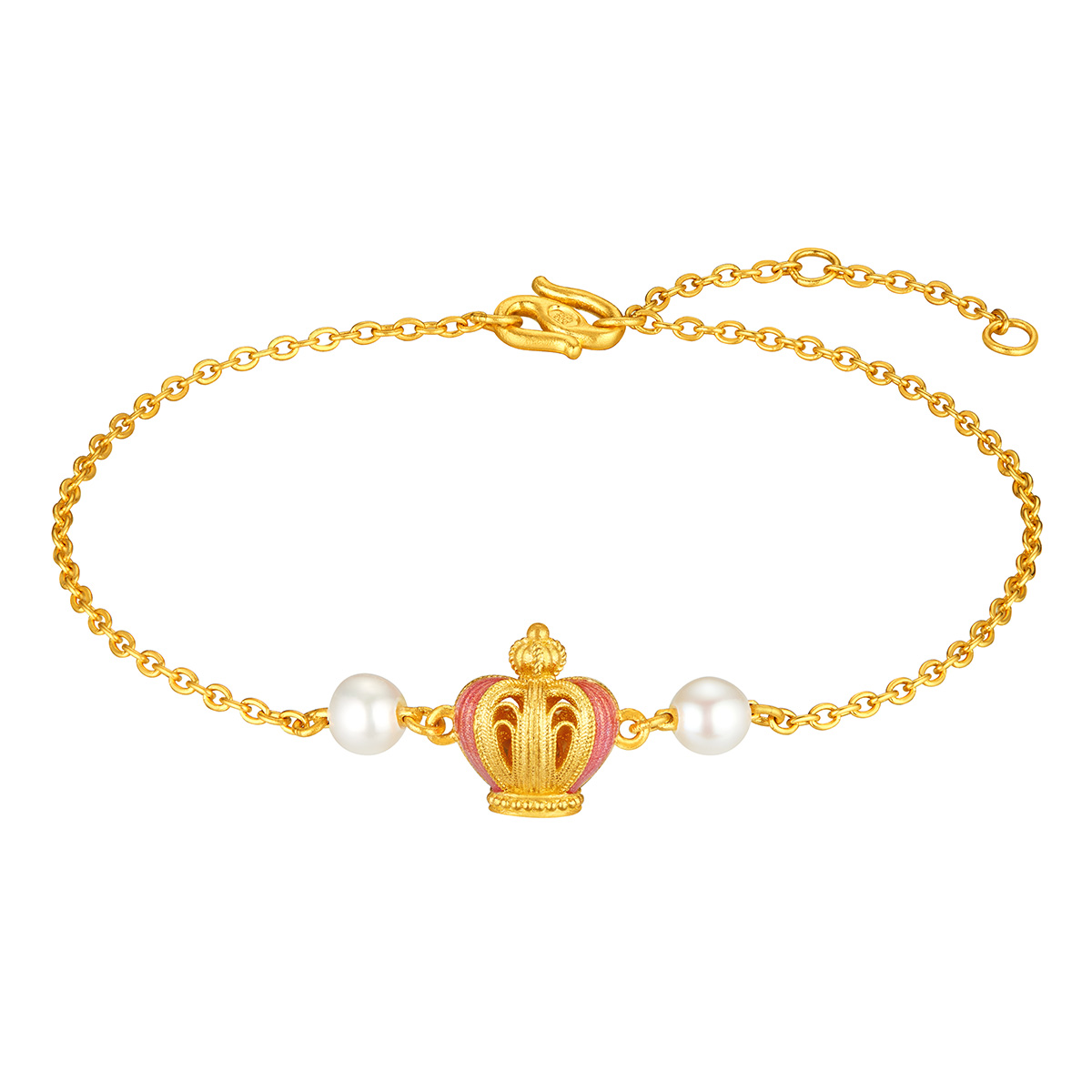 $t('六福珠寶')黃金手鏈 - "多巴胺后冠"999.9黃金手鏈