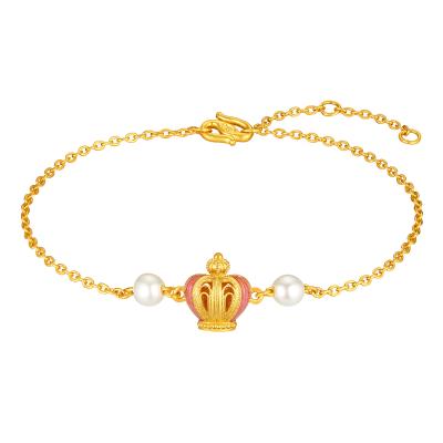 六福珠寶黃金手鏈 - "多巴胺后冠"999.9黃金手鏈