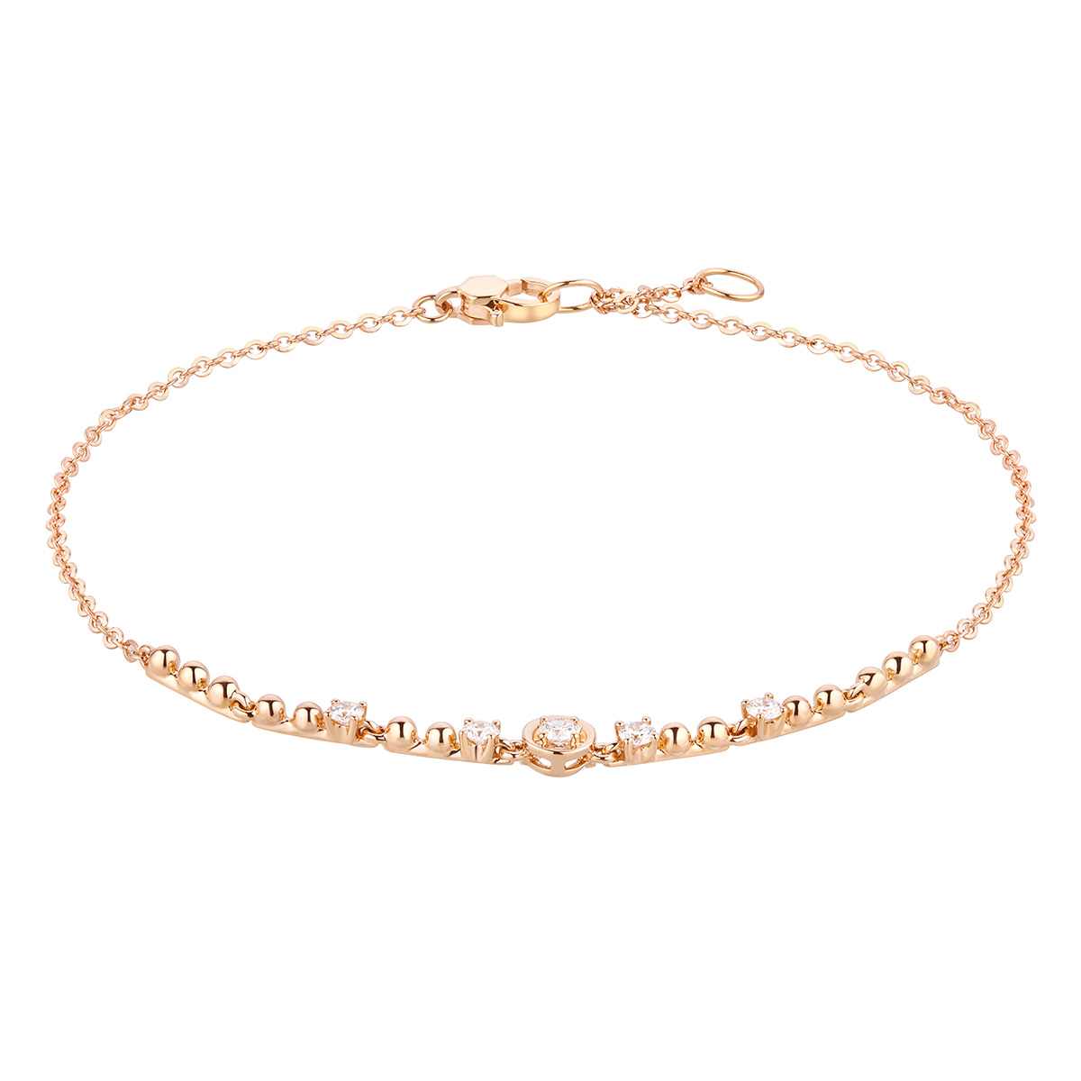 $t('六福珠寶')18K金手鏈 - “微光絮語”18K玫瑰金鑽石手鏈