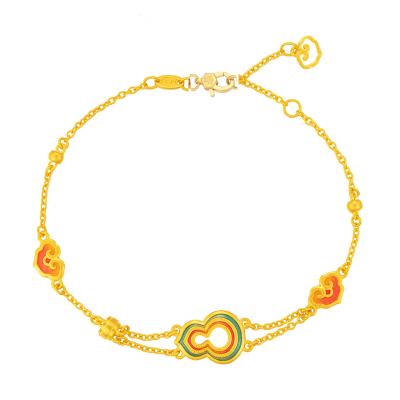 六福珠寶黃金手鏈 - "瑞彩葫蘆"999.9黃金手鏈