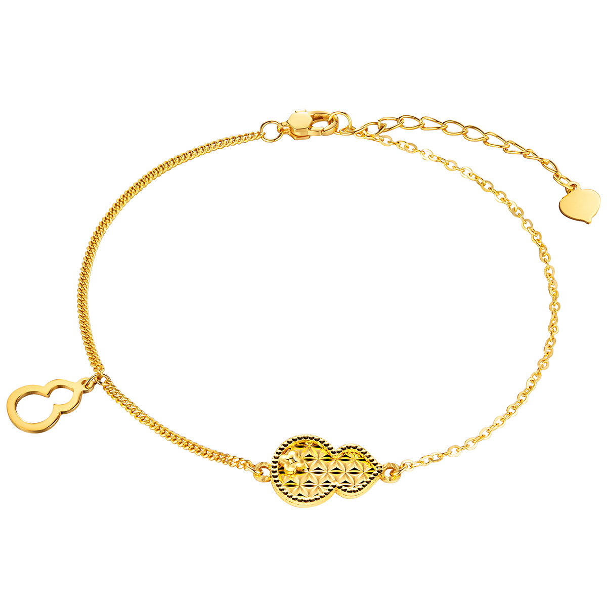 $t('六福珠寶')黃金手鏈 - "福祿倍至"葫蘆造型990黃金手鏈