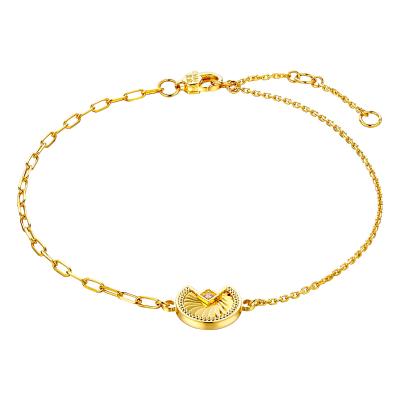 六福珠寶黃金手鏈 - "逐夢星月"990黃金鑽石手鏈