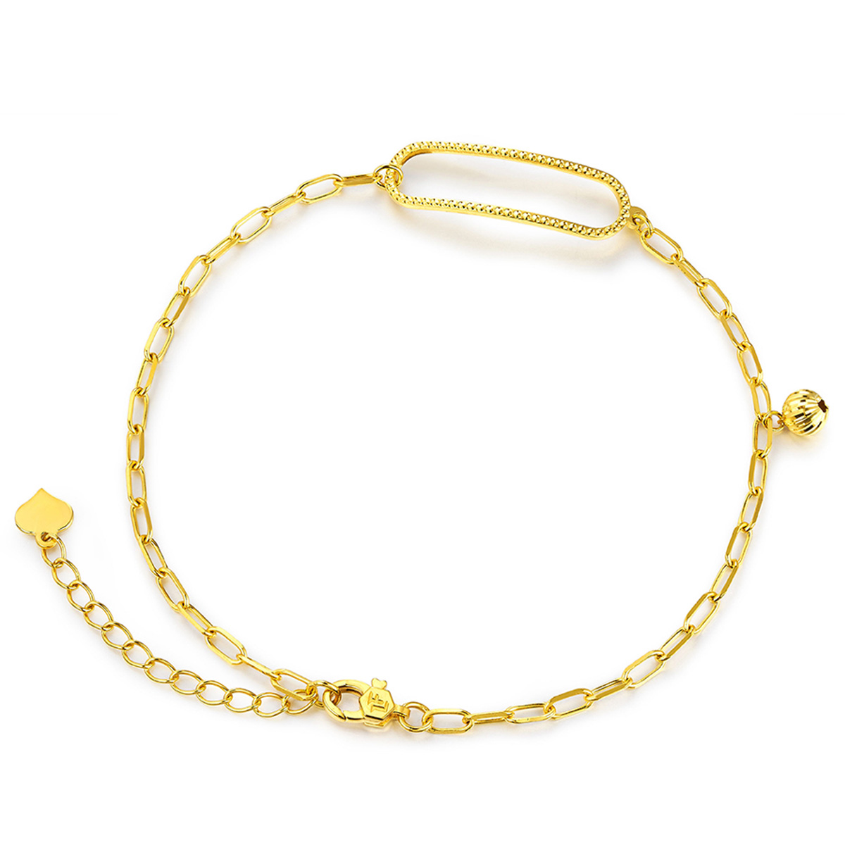 六福珠寶黃金手鏈 - "緣扣"990黃金手鏈