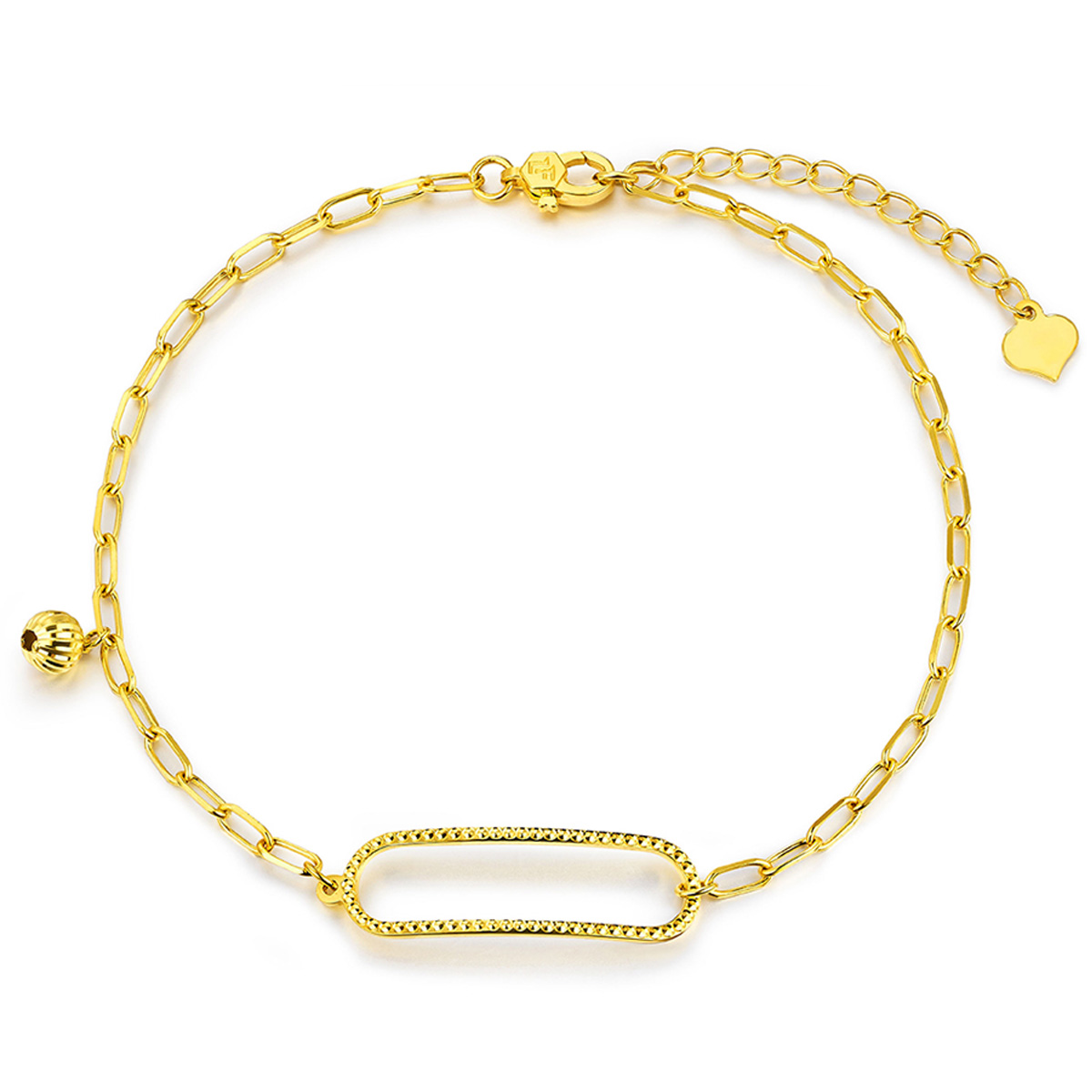 六福珠寶黃金手鏈 - "緣扣"990黃金手鏈