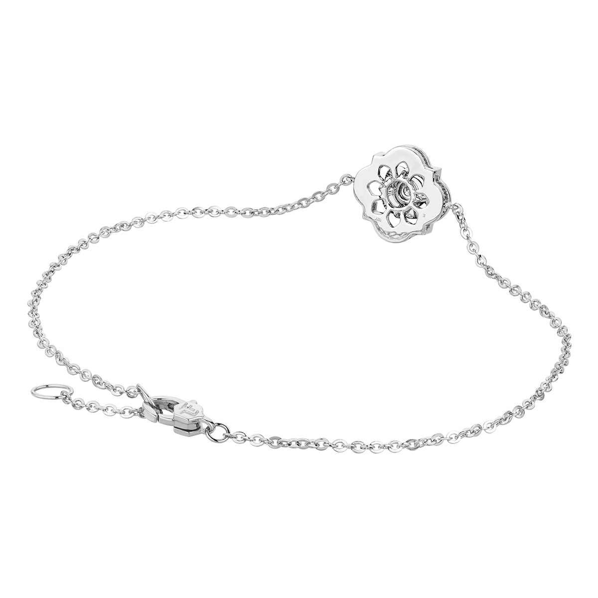 六福珠寶18K金手鏈 - “幸運星芒”18K金(白色)鑽石手鏈