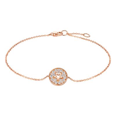 六福珠寶18K金手鏈 - "逐圓星鑽"18K玫瑰金鑽石手鏈