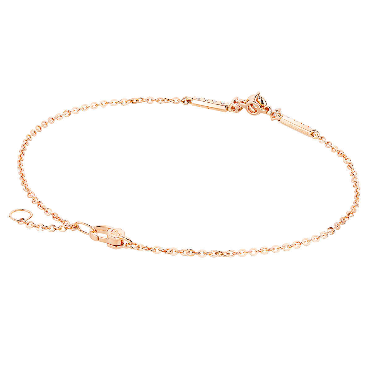 六福珠寶18K金手鏈 - “星辰之語”18K玫瑰金鑽石手鏈