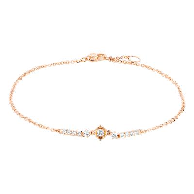 六福珠寶18K金手鏈 - “星辰之語”18K玫瑰金鑽石手鏈