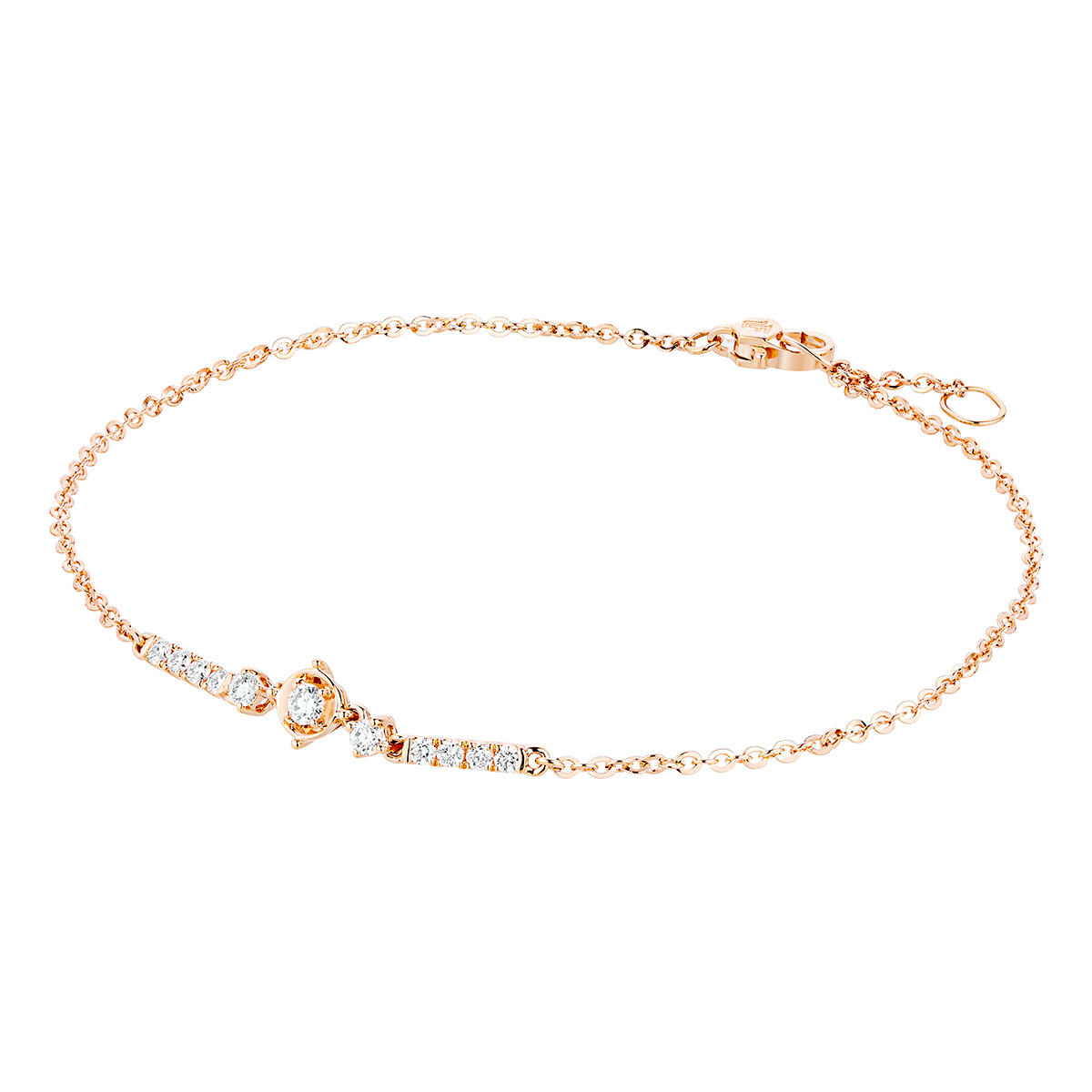 六福珠寶18K金手鏈 - “星辰之語”18K玫瑰金鑽石手鏈