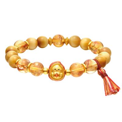 六福珠寶黃金手鏈 - 好事「花生」999足金水晶手鏈