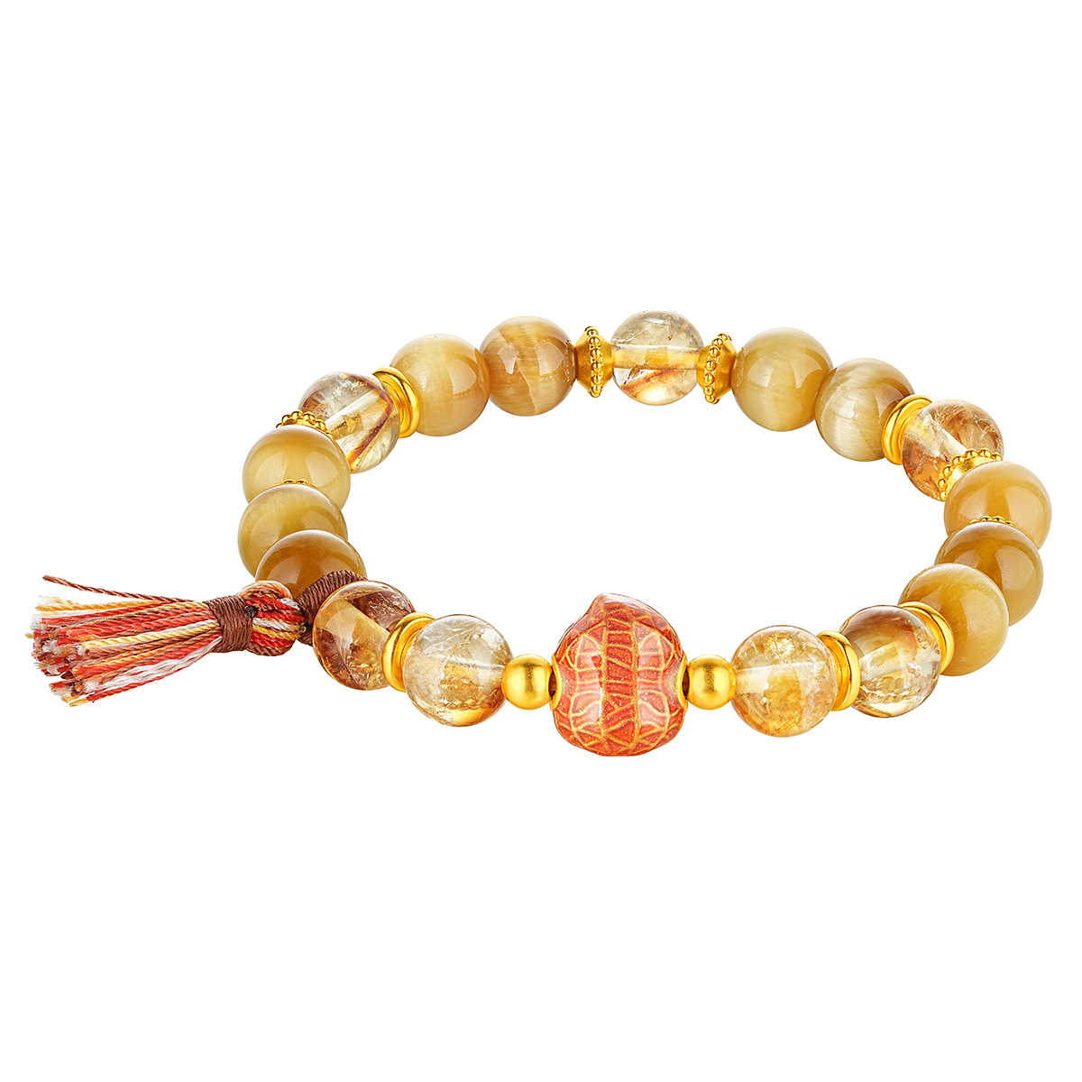 六福珠寶黃金手鏈 - 好事「花生」999足金水晶手鏈