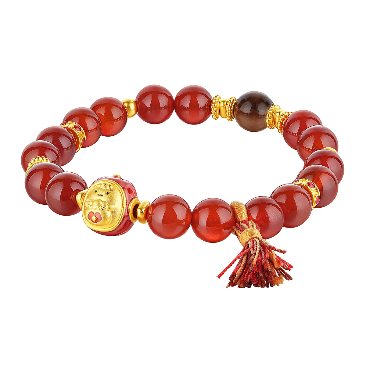 六福珠寶黃金手鏈 - 「棗」日享福999足金水晶手鏈