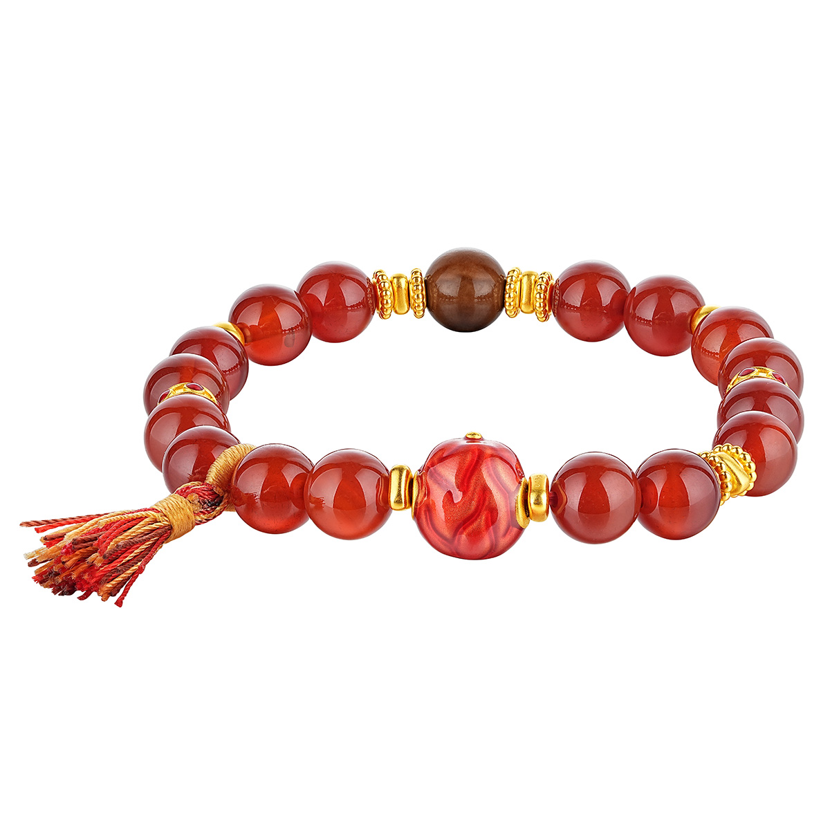 六福珠寶黃金手鏈 - 「棗」日享福999足金水晶手鏈