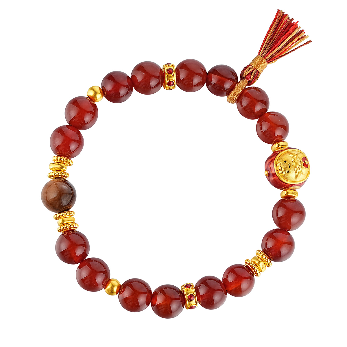 六福珠寶黃金手鏈 - 「棗」日享福999足金水晶手鏈