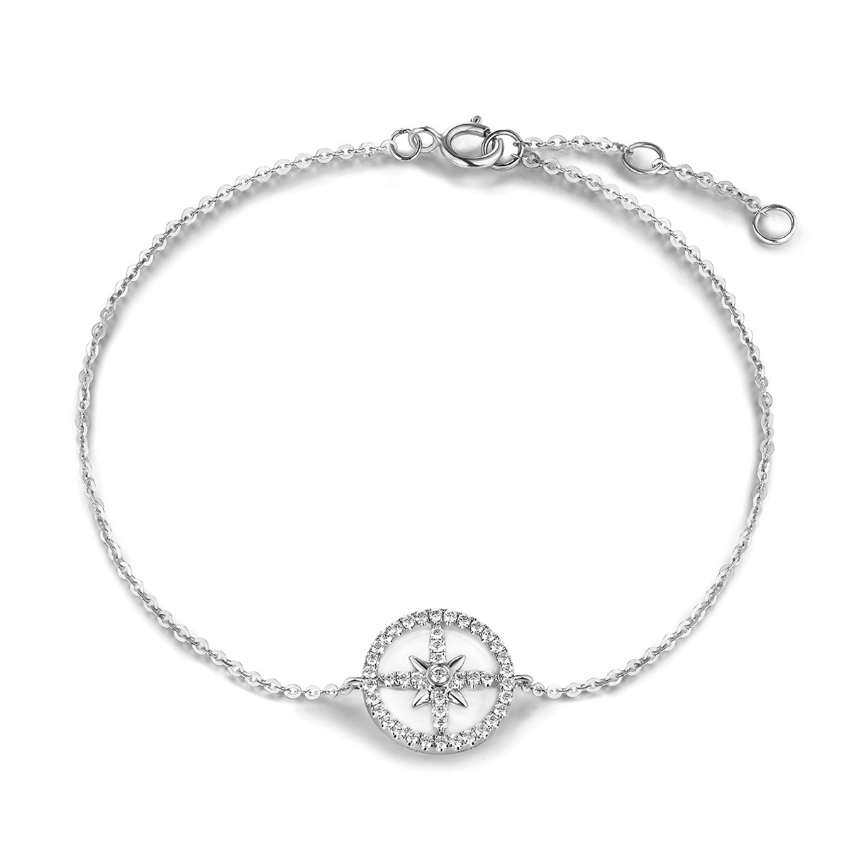 六福珠寶18K金手鏈 - 【LISTING CLOSED】"完美守護"18K金鑽石貝母手鏈–多色選擇