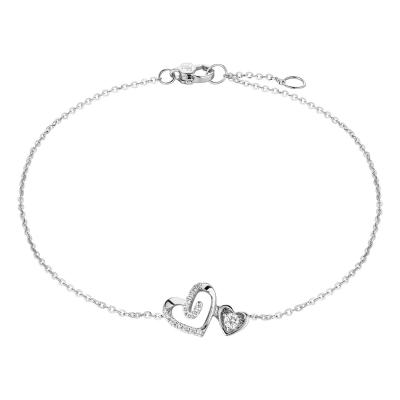 六福珠寶18K金手鏈 - “愛的迴紋”18K金鑽石手鏈-多色選擇