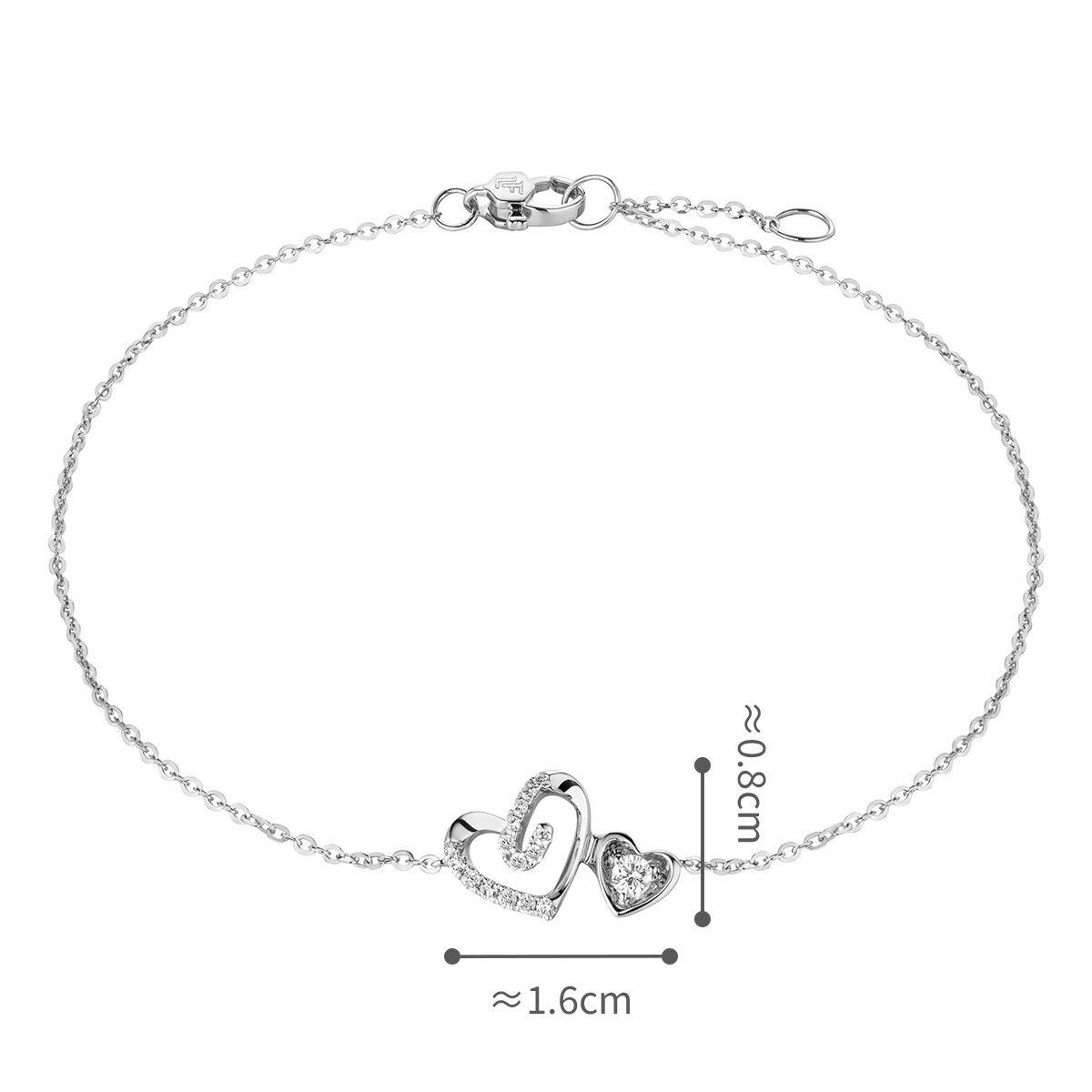 六福珠寶18K金手鏈 - “愛的迴紋”18K金鑽石手鏈-多色選擇