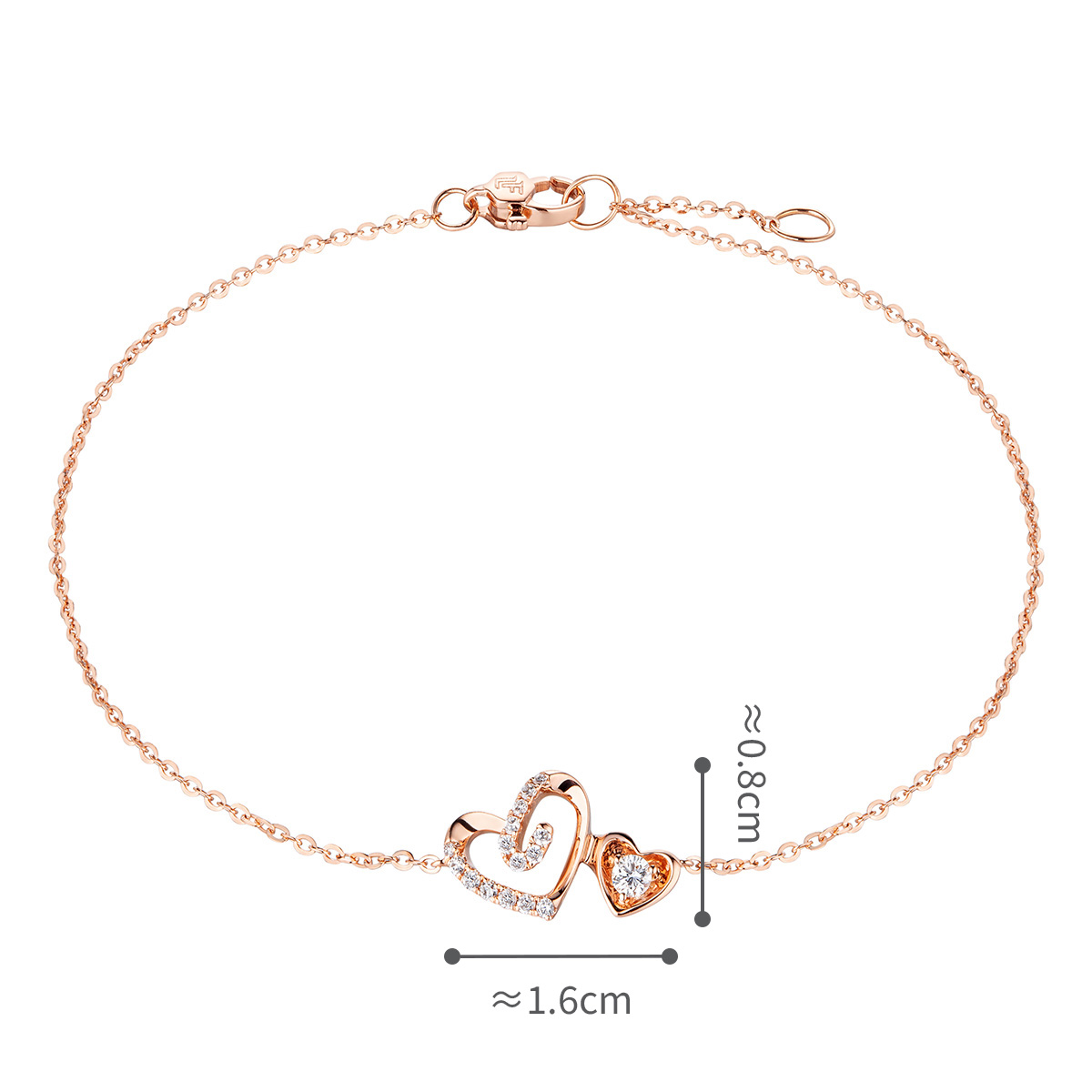 六福珠寶18K金手鏈 - “愛的迴紋”18K金鑽石手鏈-多色選擇