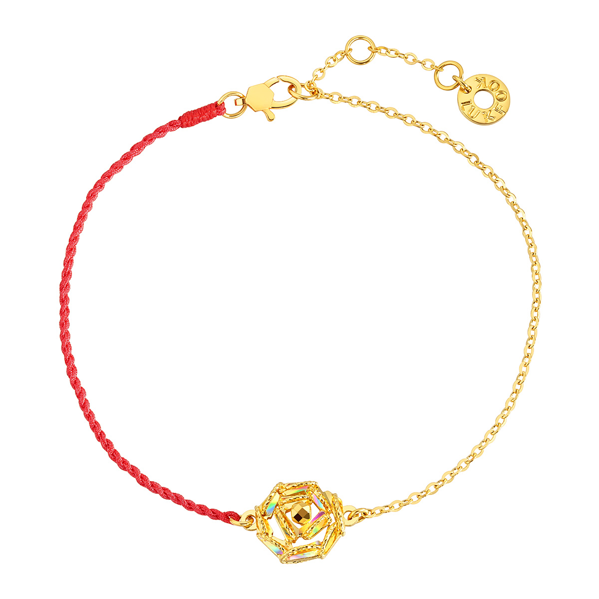 六福珠寶黃金手鏈 - “冰‧鑽玫瑰”999足金手鏈