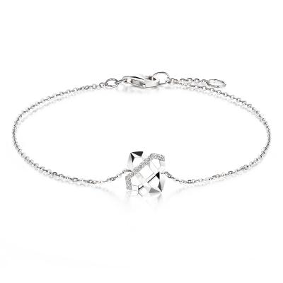 六福珠寶18K金手鏈 - "浪漫回應"18K金(白色)鑽石手鏈