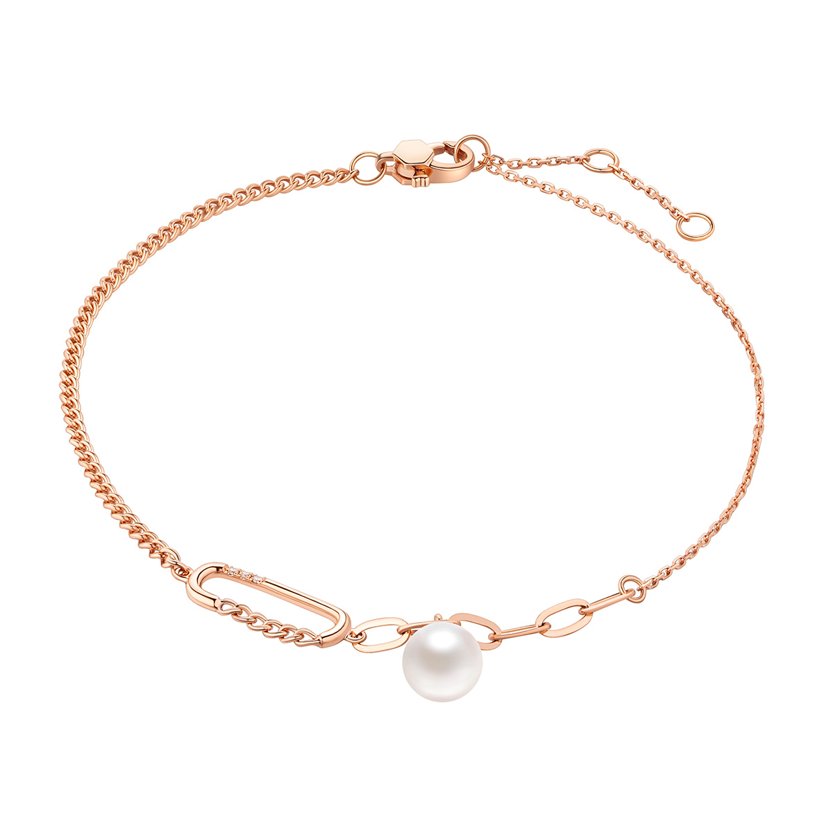 $t('六福珠寶')18K金手鏈 - 【LISTING CLOSED】"鏈"愛循環18K玫瑰金鑽石手鏈