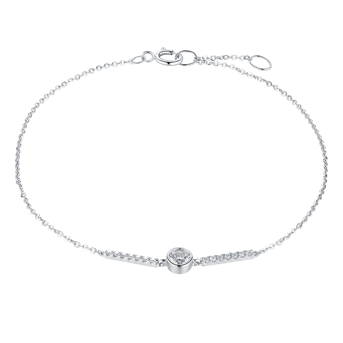 $t('六福珠寶')18K金手鏈 - “相連”18K金(白色)鑽石手鏈