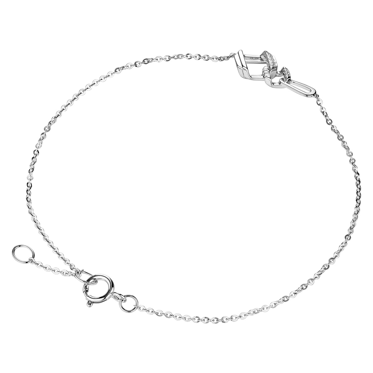 六福珠寶18K金手鏈 - "同心結"18K金鑽石手鏈-多色選擇