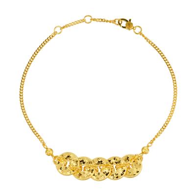 六福珠寶黃金手鏈 - "錢多多"999足金手鏈