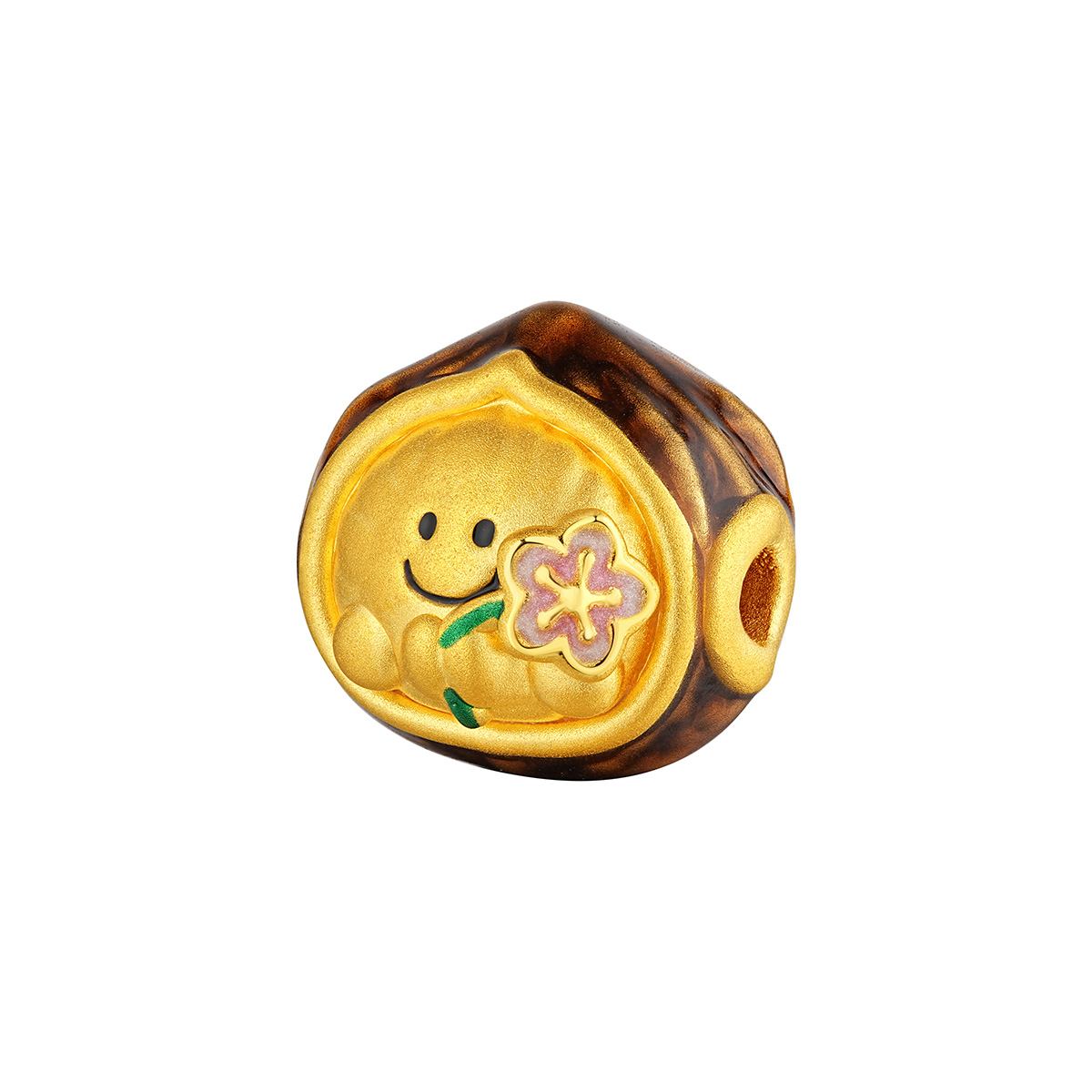 六福珠寶黃金手鏈 - 「核桃」好緣999足金水晶手鏈