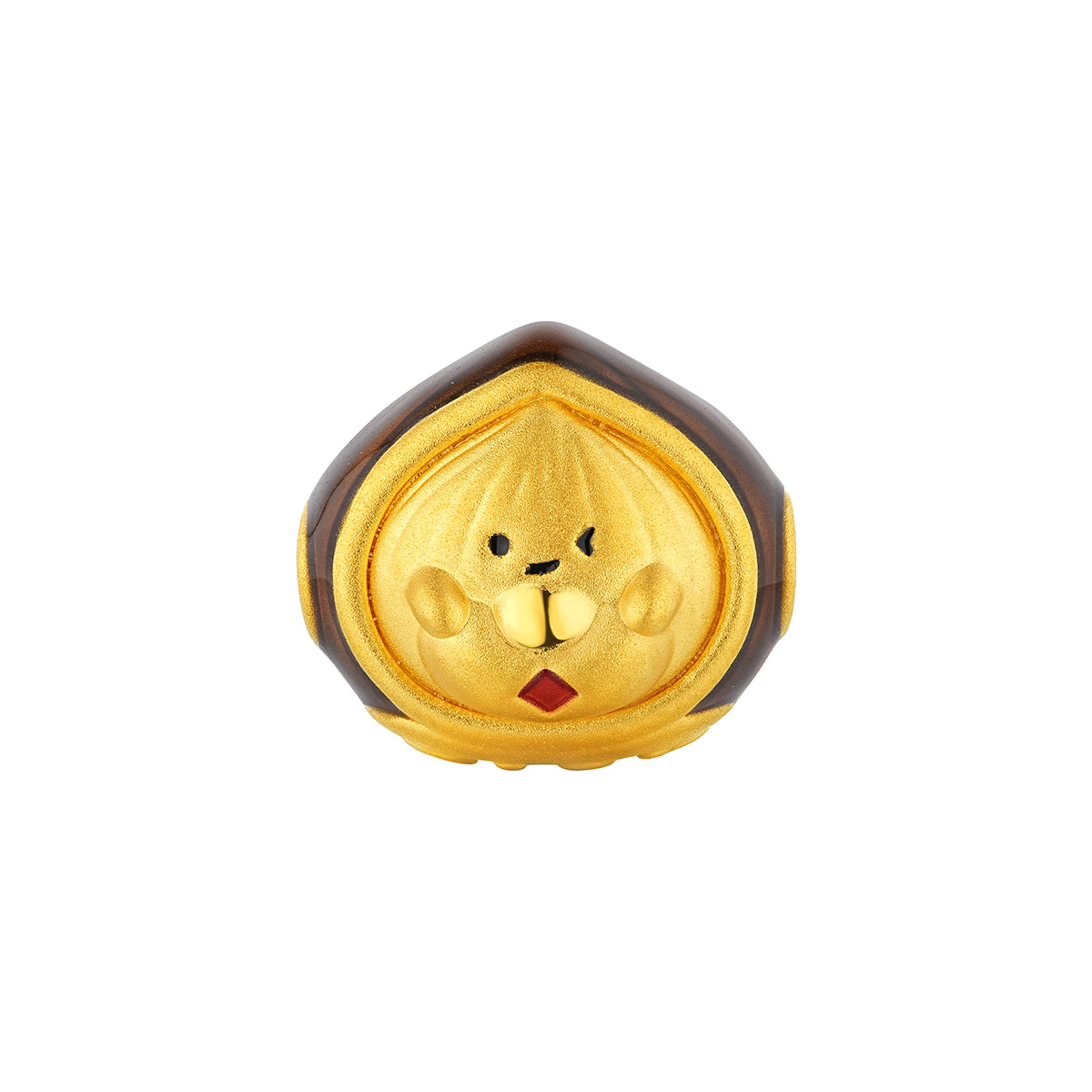 六福珠寶黃金手鏈 - 「栗」刻富有999足金水晶手鏈