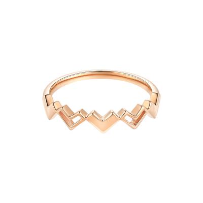 六福珠寶18K金戒指 - “折光心跳”18K玫瑰金戒指