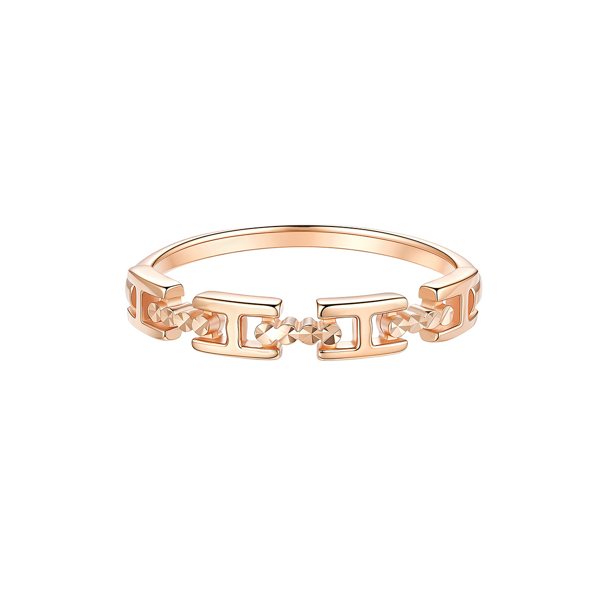 六福珠寶18K金戒指 - “指耀芳華”18K玫瑰金戒指