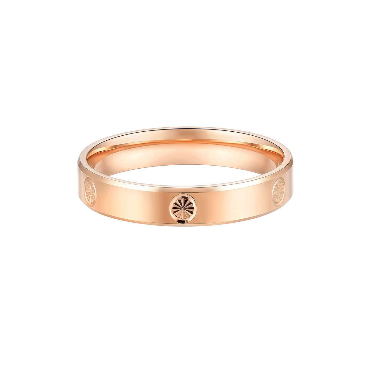 六福珠寶18K金戒指 - “星芒”18K玫瑰金戒指