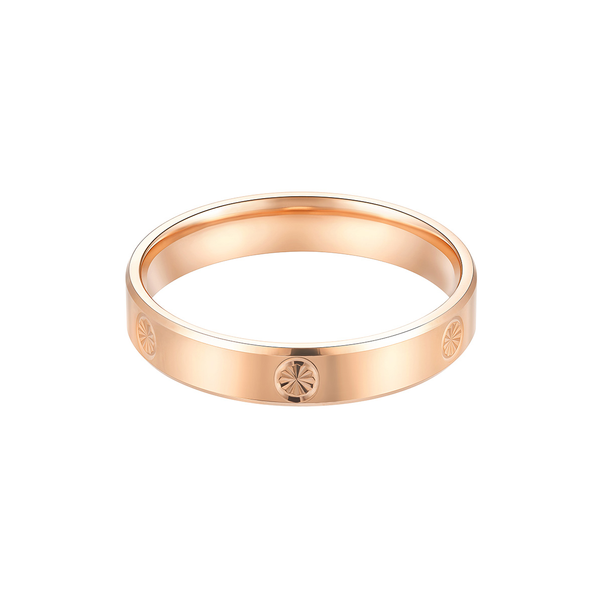 六福珠寶18K金戒指 - “星芒”18K玫瑰金戒指