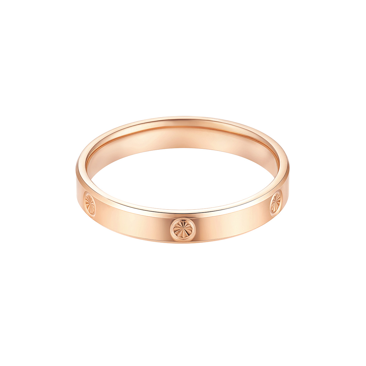 六福珠寶18K金戒指 - “星芒”18K玫瑰金戒指