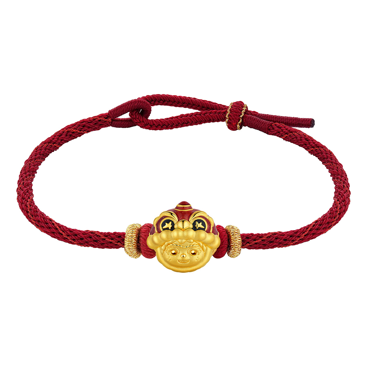 $t('六福珠寶')黃金串飾 - “醒獅萌寶”999足金鎏彩串飾連手繩