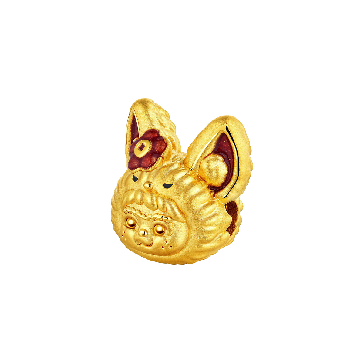 六福珠寶黃金串飾 - “有錢花”999足金鎏彩串飾連手繩