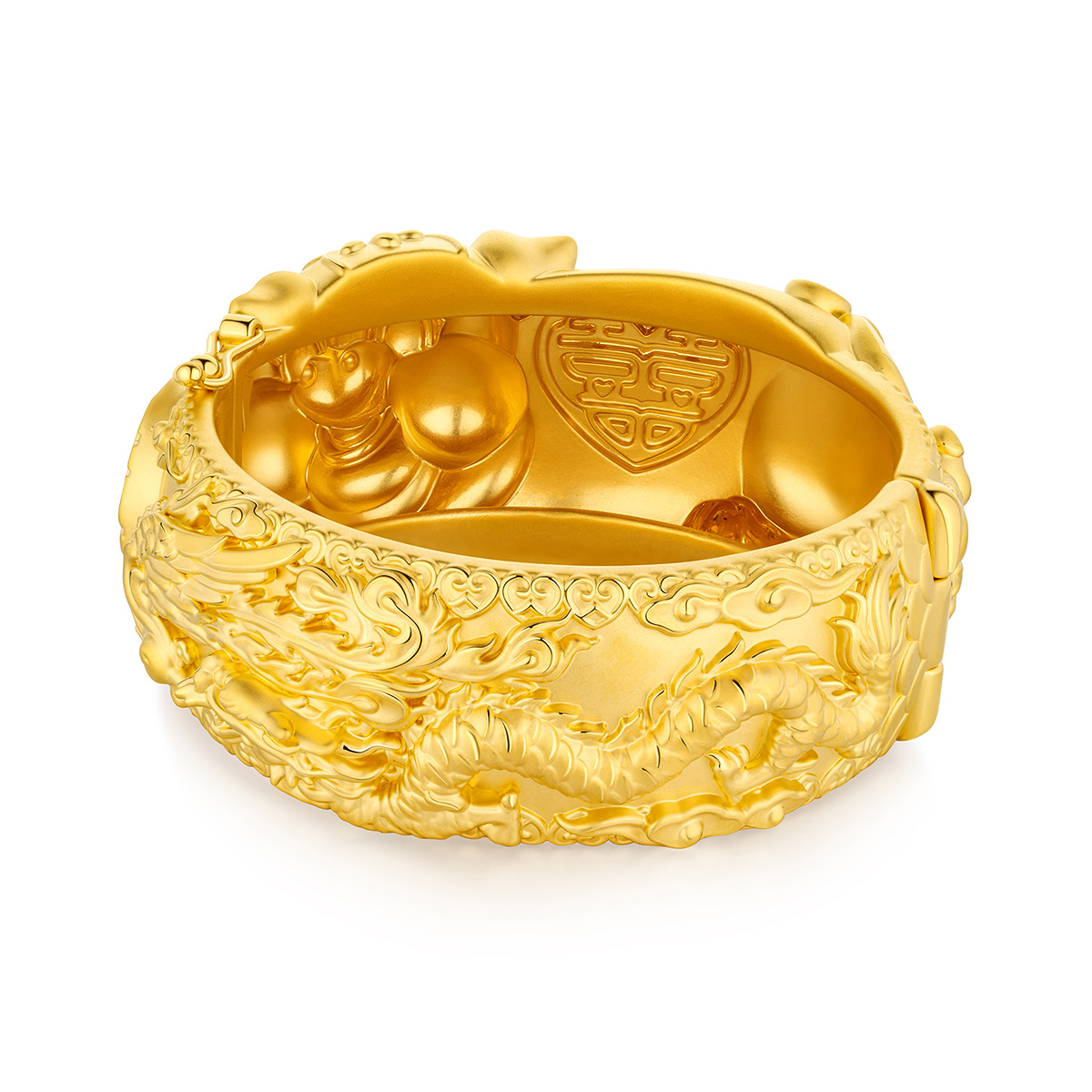 六福珠寶黃金手鐲 - “囍事連連”999.9黃金手鐲