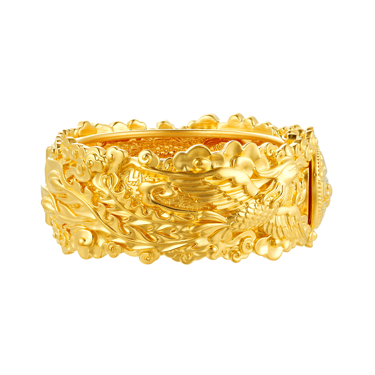 六福珠寶黃金手鐲 - "囍事連連"999.9黃金手鐲