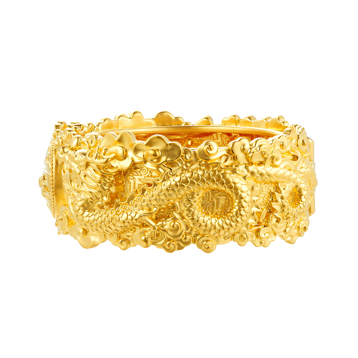 六福珠寶黃金手鐲 - "囍事連連"999.9黃金手鐲