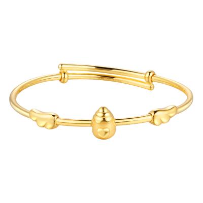 六福珠寶黃金手鐲 - "玉筍呈祥"999.9黃金寶寶手鐲