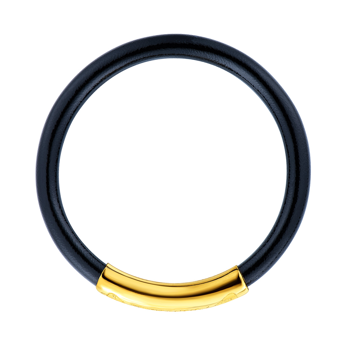 六福珠寶黃金手鐲 - "小熊與小黃雞"999.9黃金黑藤寶寶手鐲